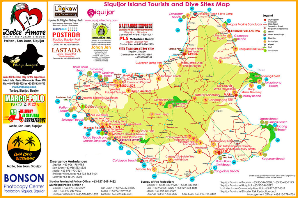 Siquijor , Tourist , Dive, Guide , Map, Information , 2019